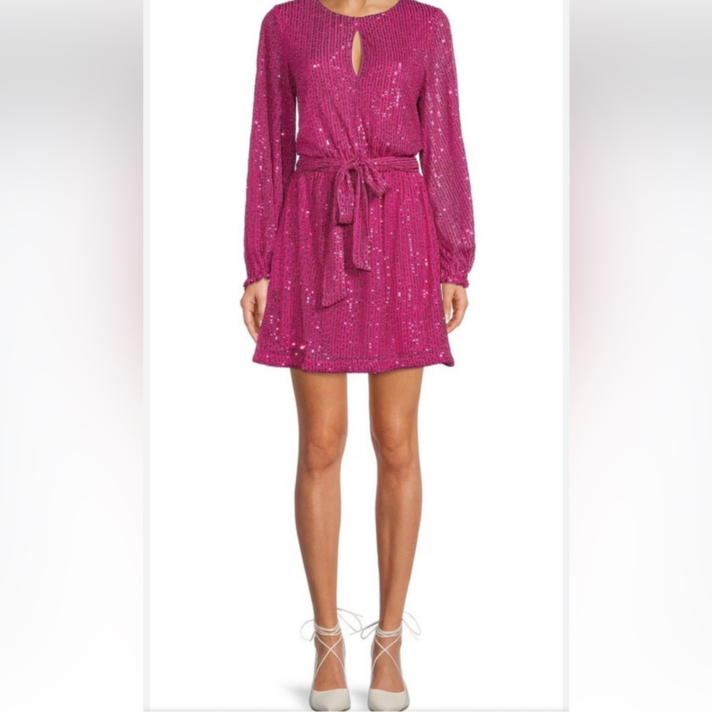 Elegant Pink Sequin Dress( missing belt)